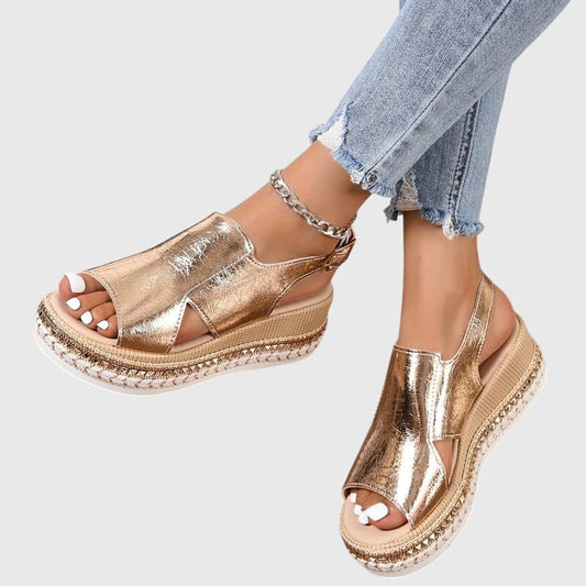 VERONICA | Sandalias ortopédicas (dorado)