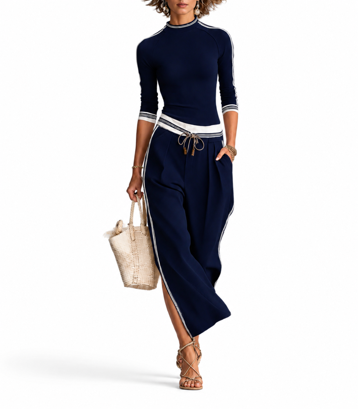 GIGI | Conjunto deportivo de dos piezas, pantalón con cuello alto.