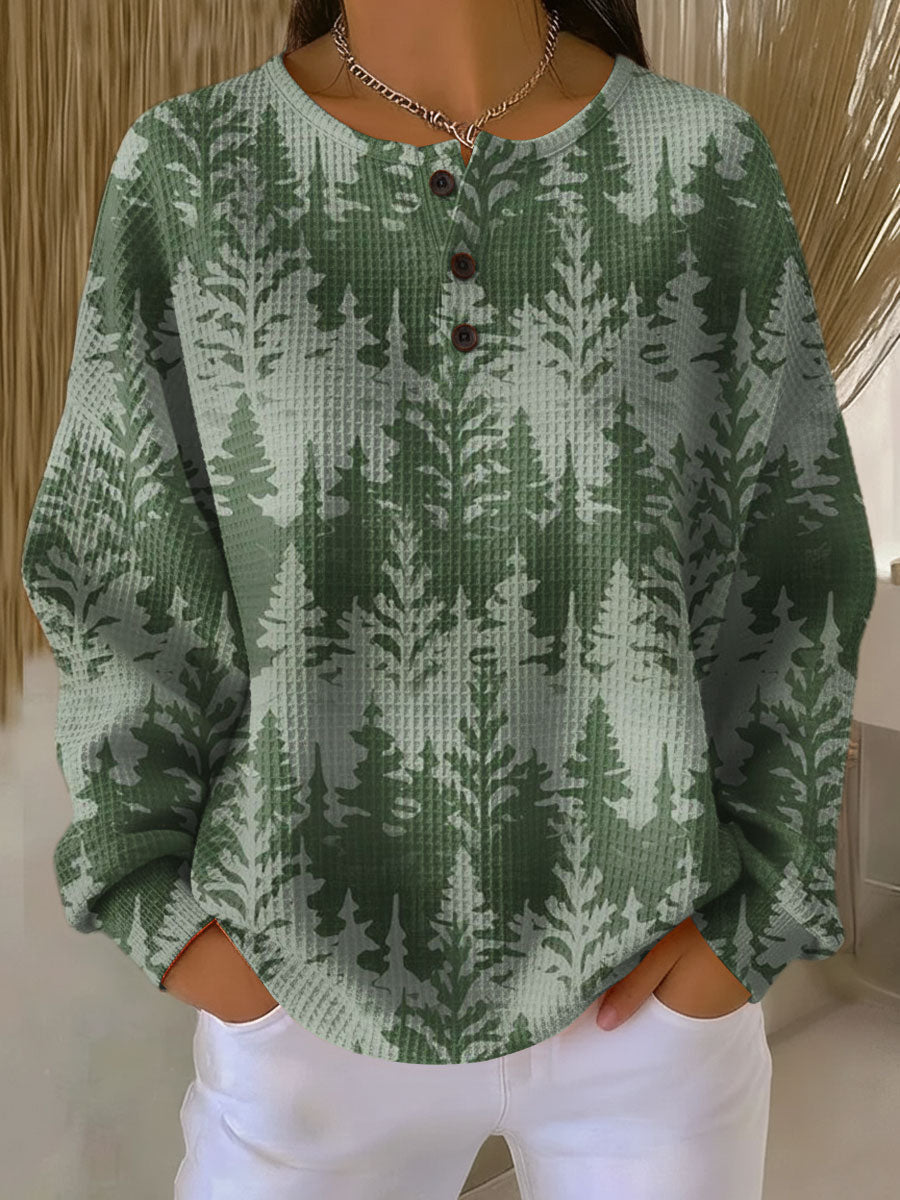 INGA | Jersey Navideño con Patrón de Madera Clásico - Verde