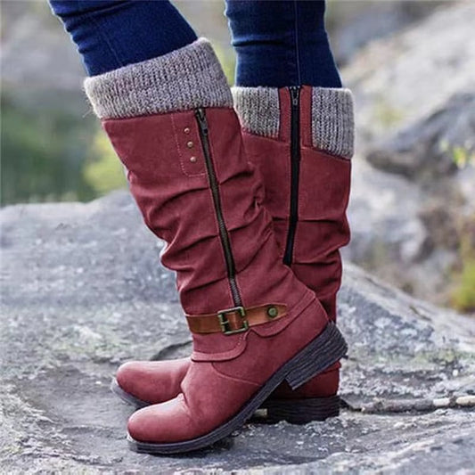 LUCÍA | Botas altas con suela antideslizante - Rojo