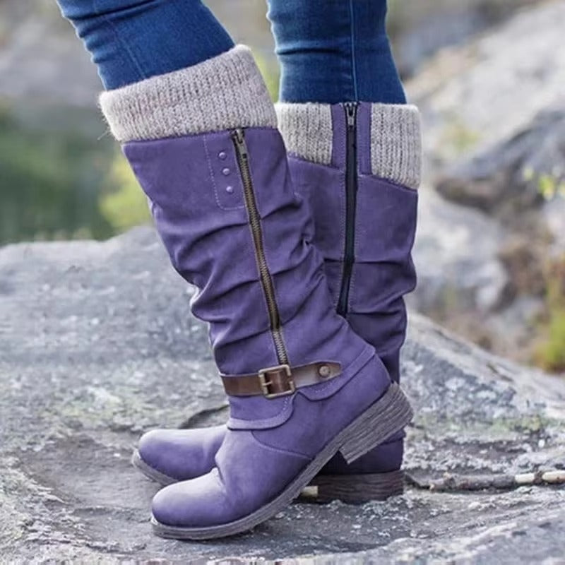 LUCÍA | Botas altas con suela antideslizante - Púrpura