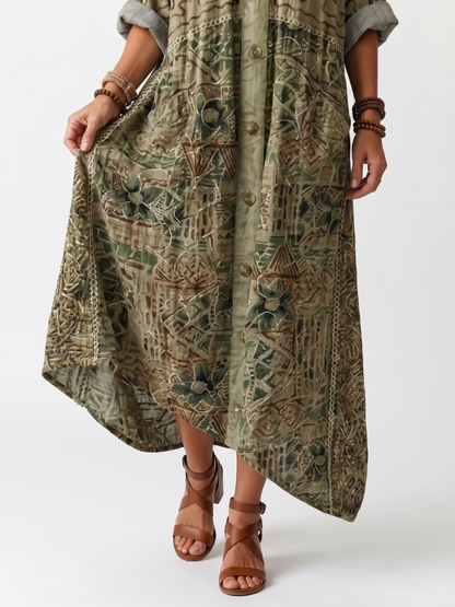 ALETA | Vestido Midi Oversize con Botones y Bolsillos - Talla M