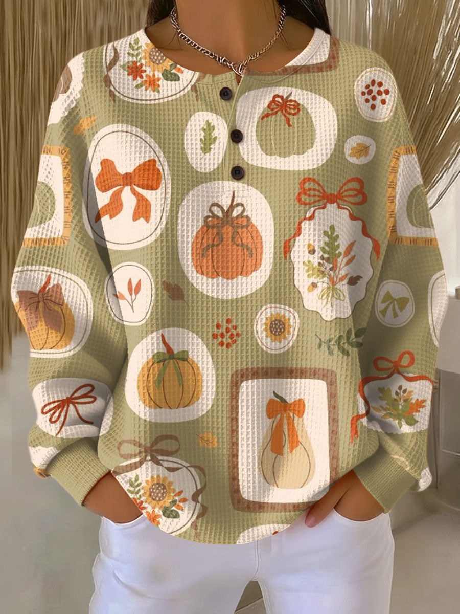 FREJA | Jersey de Otoño con Lazos y Calabaza - Multicolor