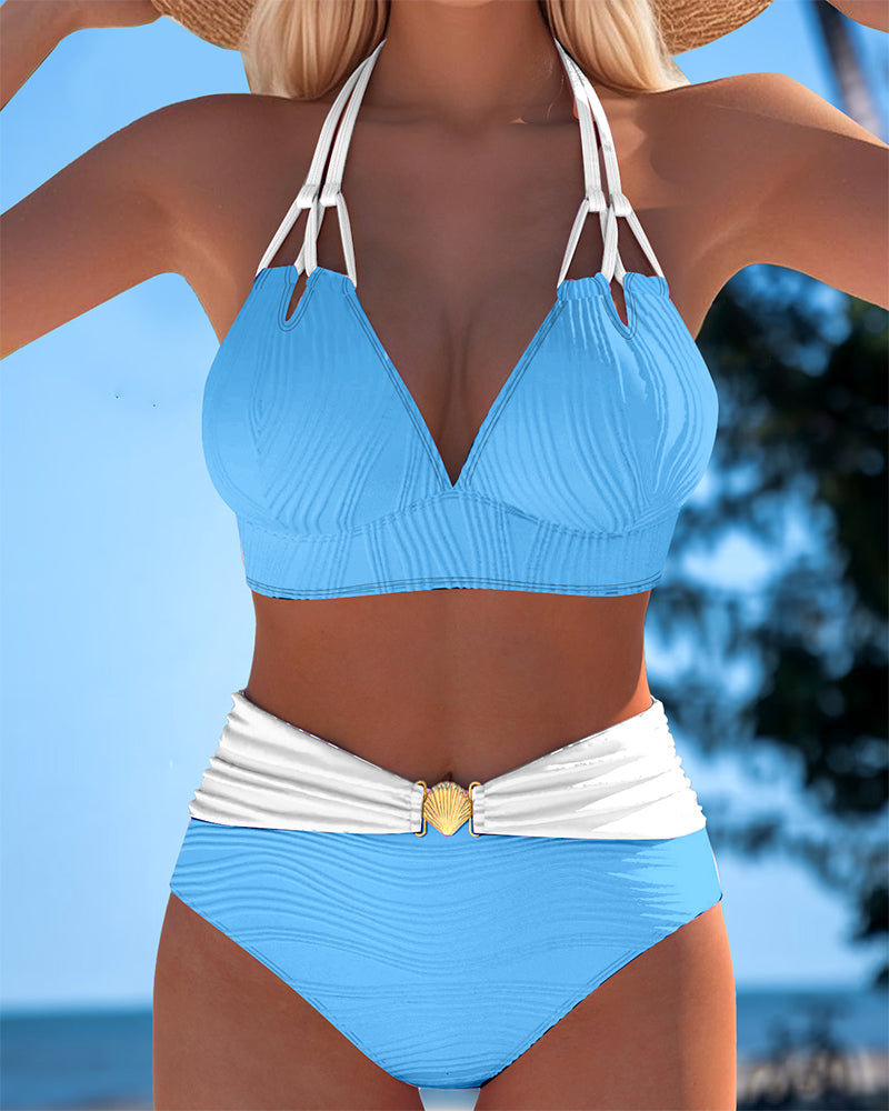 LILY | Traje de baño con tirantes en contraste
