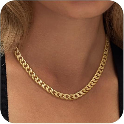Collar de eslabones cubanos anchos