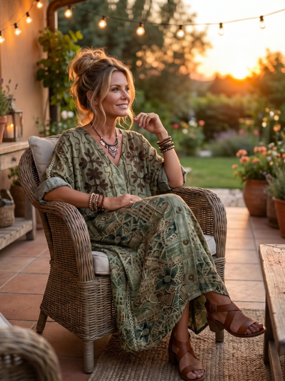 ALETA | Vestido Midi Oversize con Botones y Bolsillos - Talla 3XL