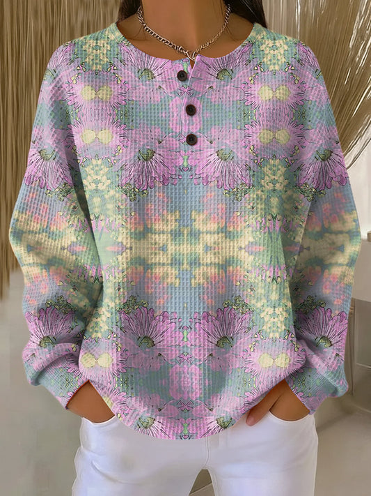 ALMA | Jersey con Patrón Floral Étnico - Rosa