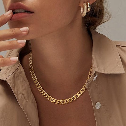 Collar de eslabones cubanos anchos