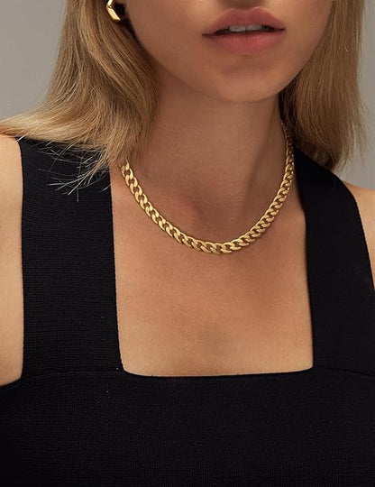 Collar de eslabones cubanos anchos