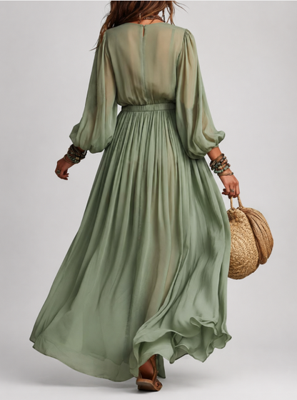 ÉLODINE | Vestido largo de estilo bohemio con estampado floral