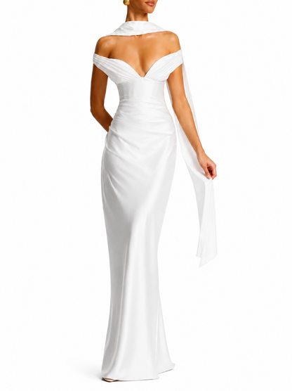 LISA-MARIE | Vestido largo con espalda corsé