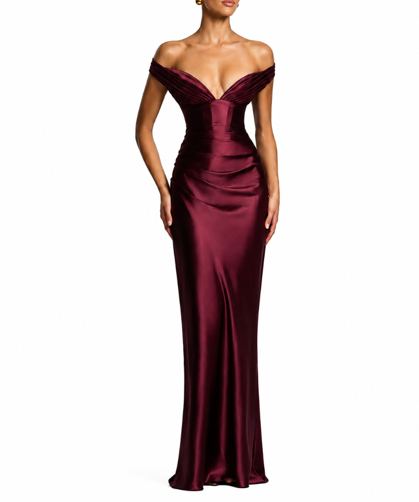 LISA-MARIE | Vestido largo con espalda corsé