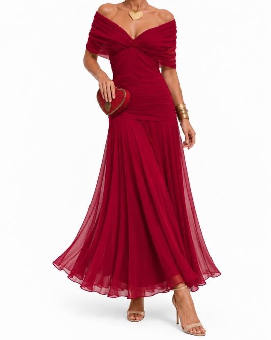 ODETTE | Vestido Largo con Hombros Descubiertos