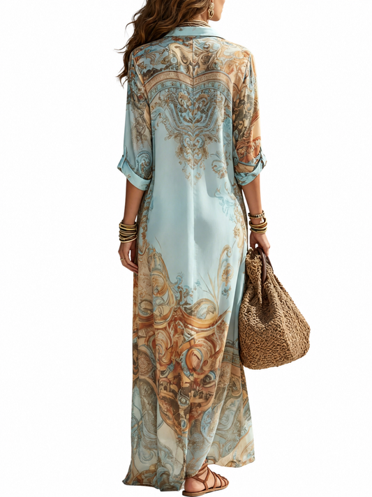 SERENA | Vestido tipo camisa Mediterráneo