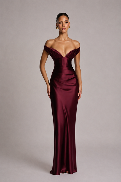 LISA-MARIE | Vestido largo con espalda corsé
