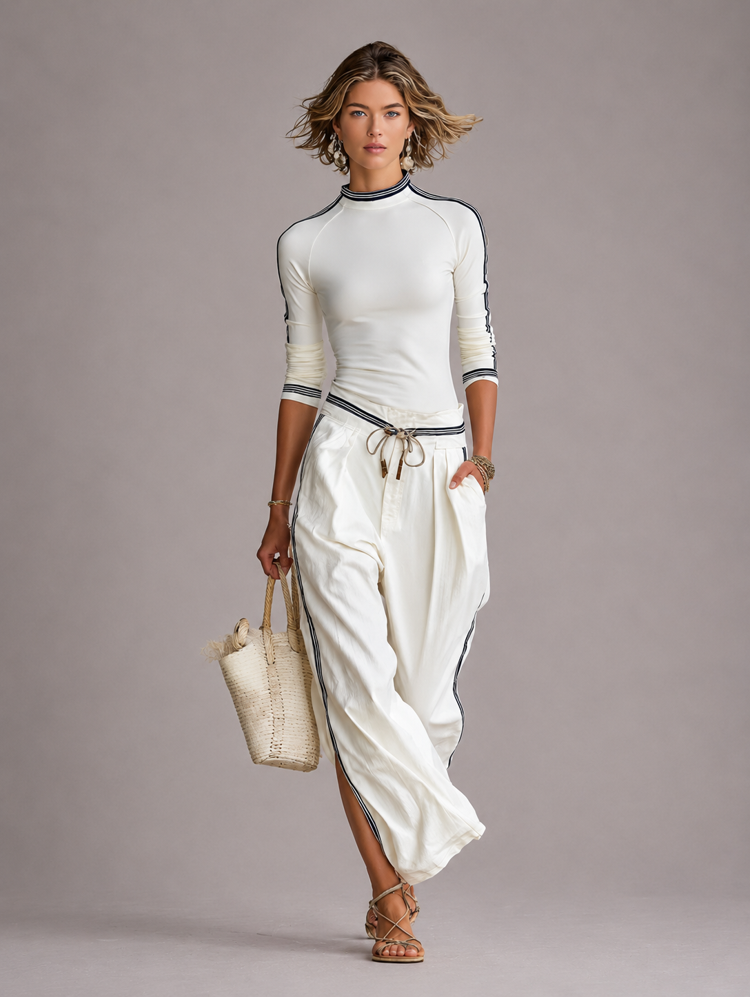 GIGI | Conjunto deportivo de dos piezas, pantalón con cuello alto.