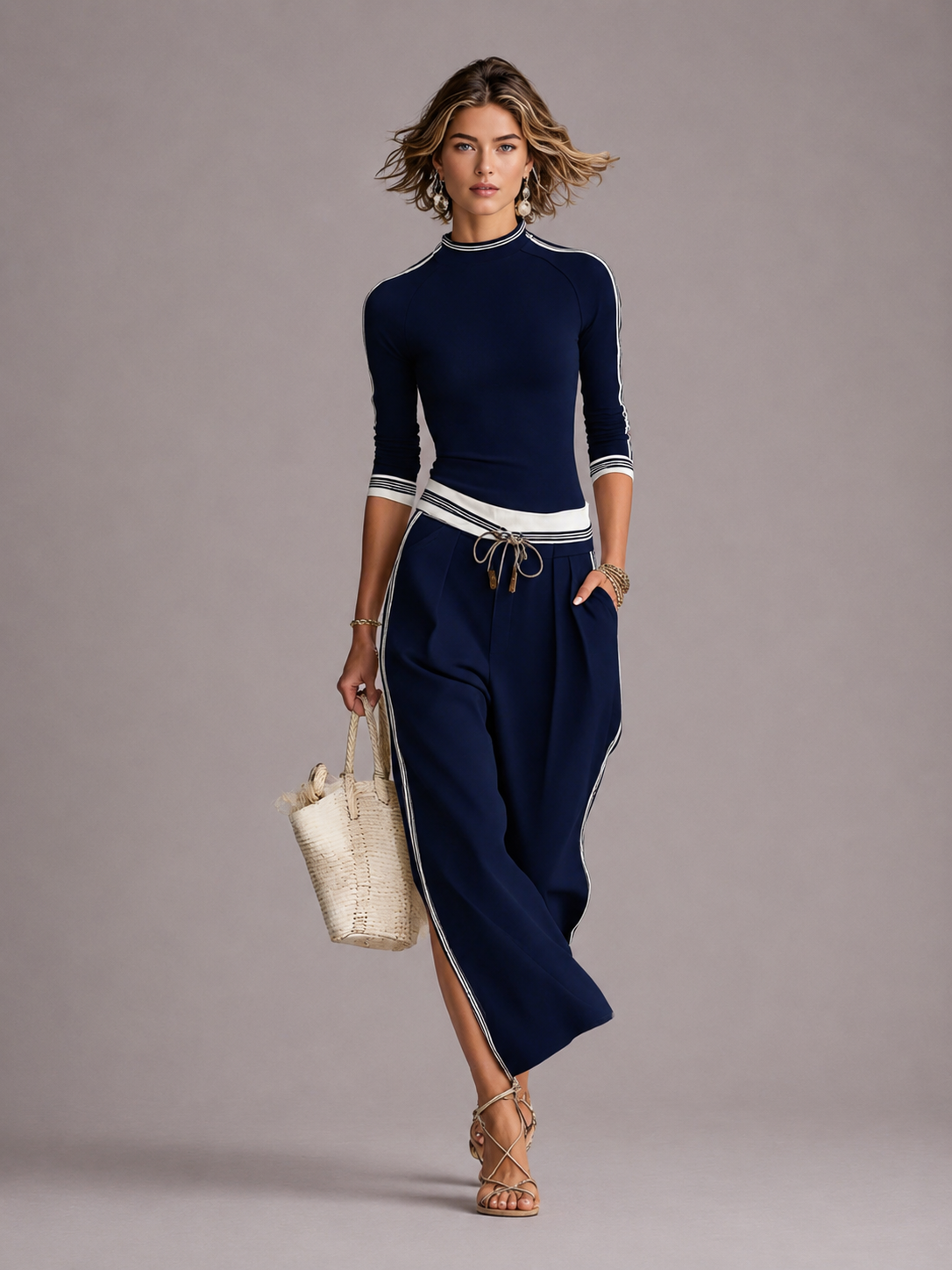 GIGI | Conjunto deportivo de dos piezas, pantalón con cuello alto.