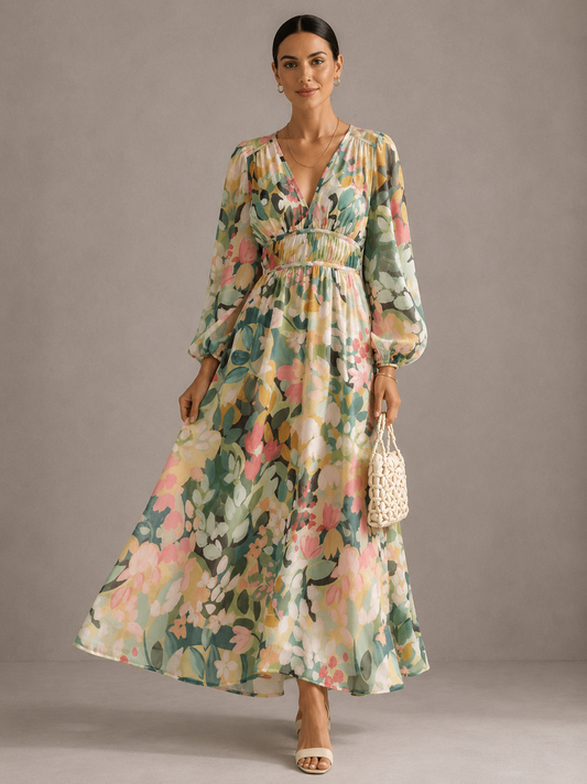CELINE | Vestido Femenino con Motivo Floral