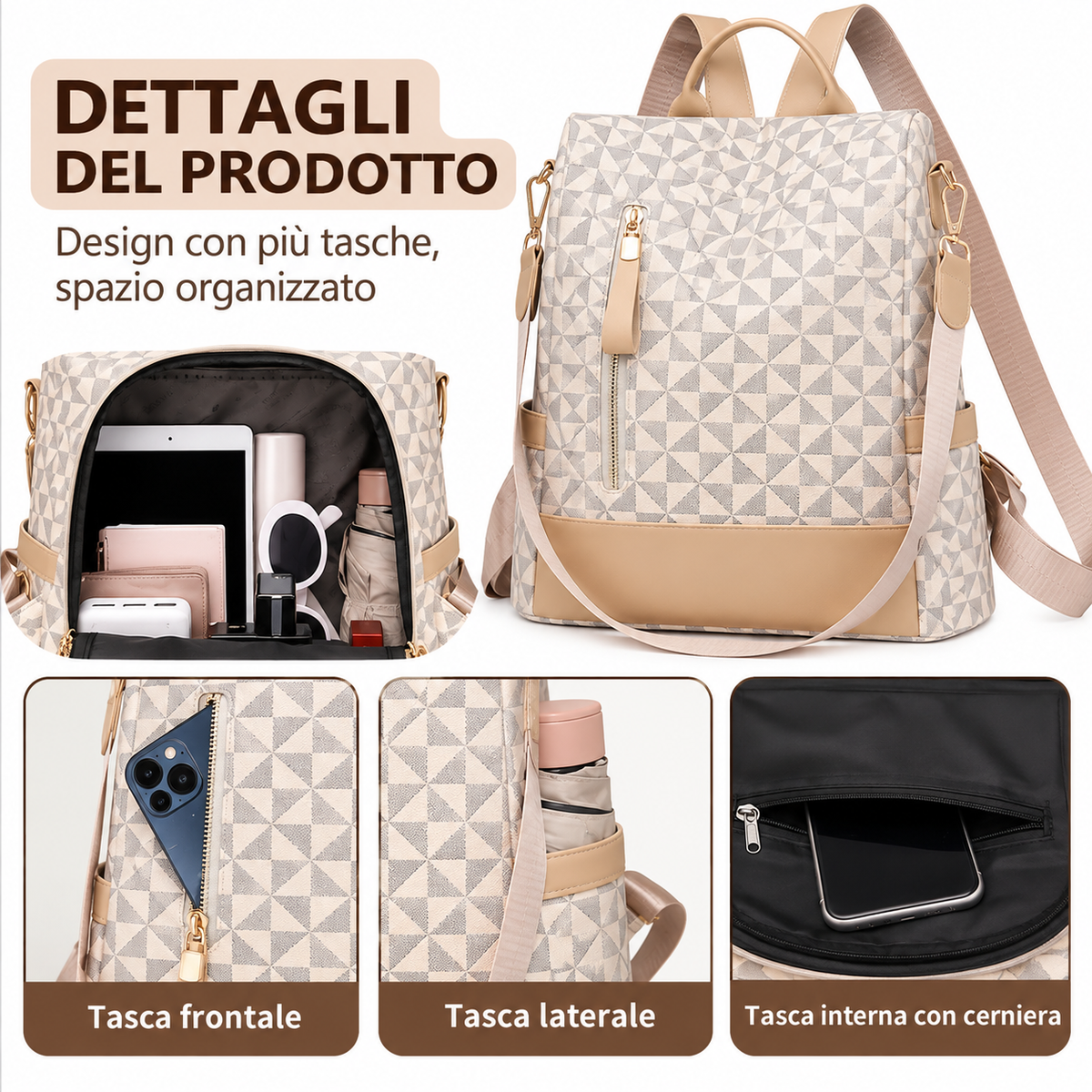 EUFEMIA - Mochila Antirrobo Convertible