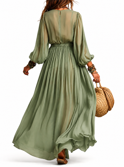 ÉLODINE | Vestido largo de estilo bohemio con estampado floral