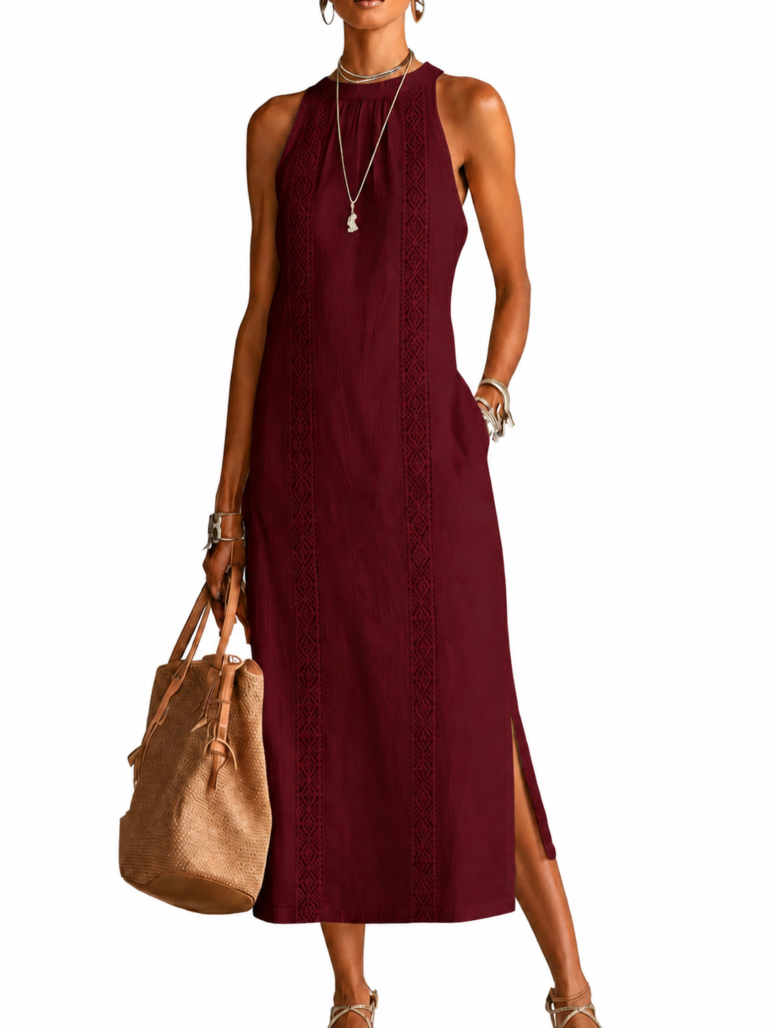 SOFÍA | Vestido midi con cuello chino