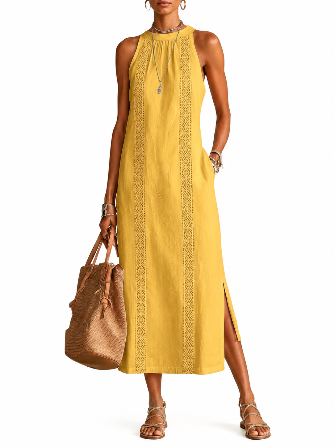 SOFÍA | Vestido midi con cuello chino
