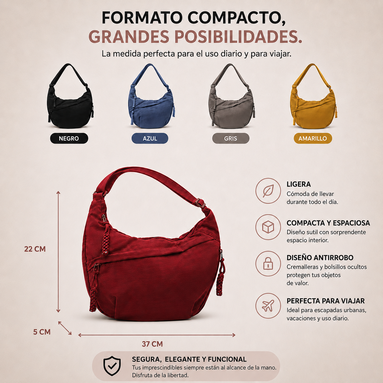 MARGHERITA | Bolso de hombro elegante y sostenible
