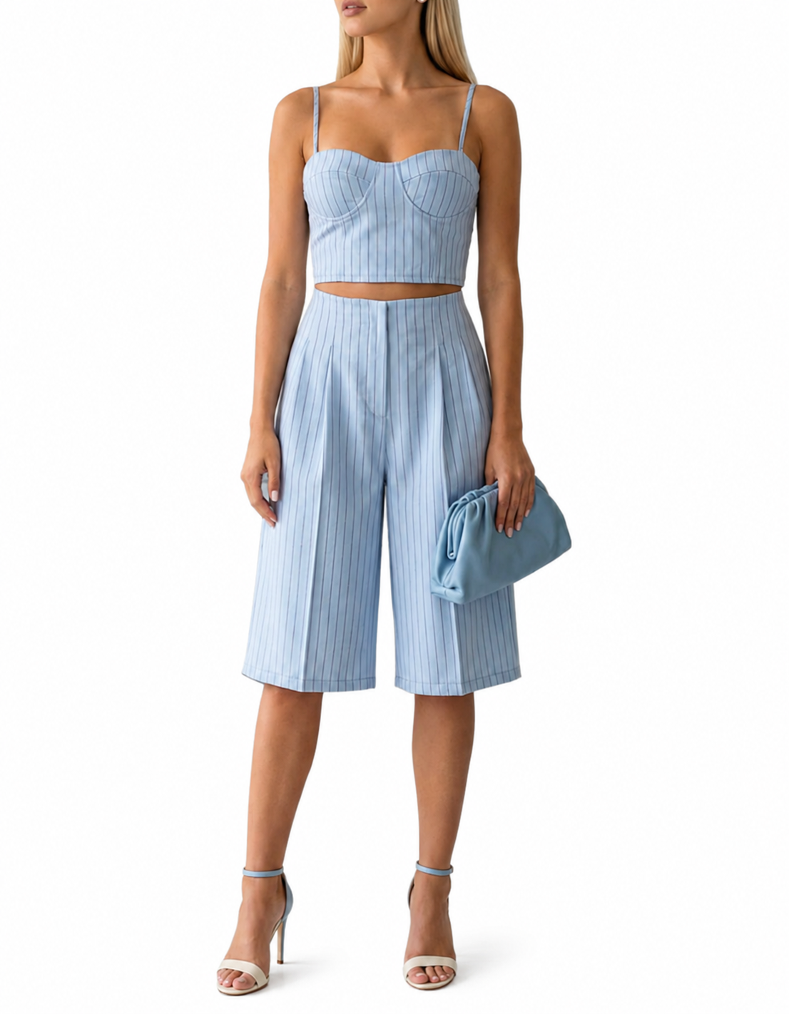KATIA | Conjunto de bermudas de cintura alta + corpiño con copas