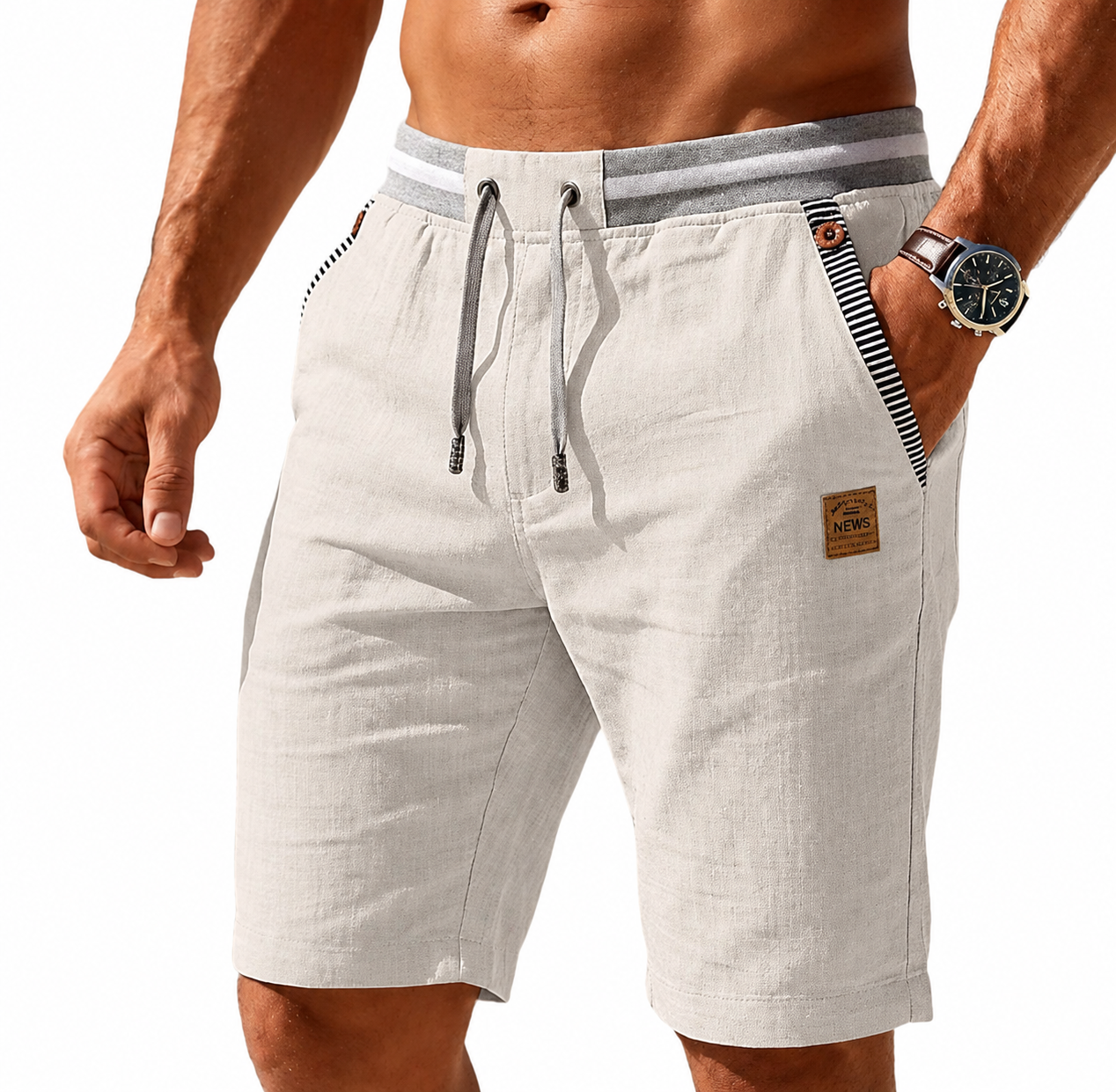 CAZEL | Pantalones cortos de verano ligeros con cordón ajustable