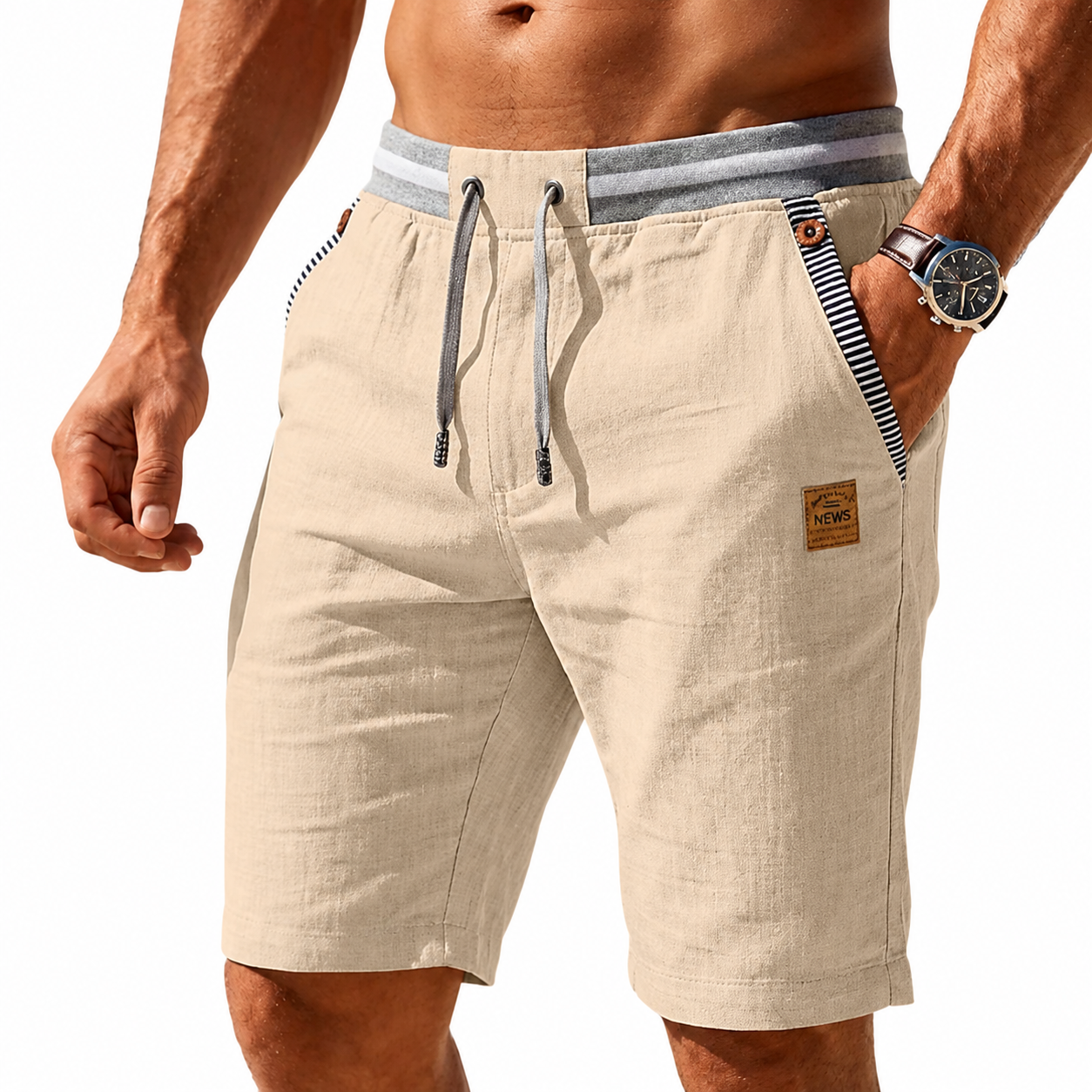 CAZEL | Pantalones cortos de verano ligeros con cordón ajustable