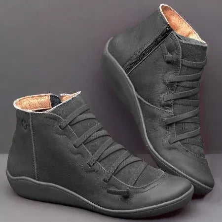 CLARA™ | Botines de piel sintética cálidos y cómodos - Negro