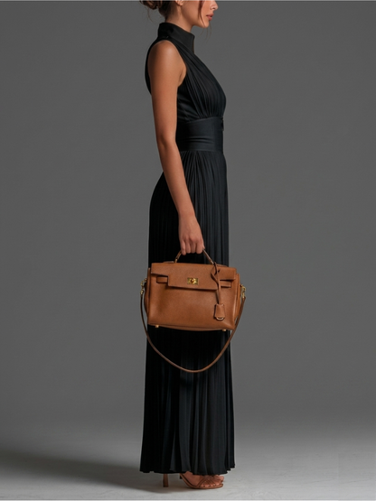 SHOFIA | Mono negro plisado