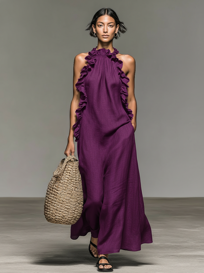 LUA | Vestido maxi con bolsillos.