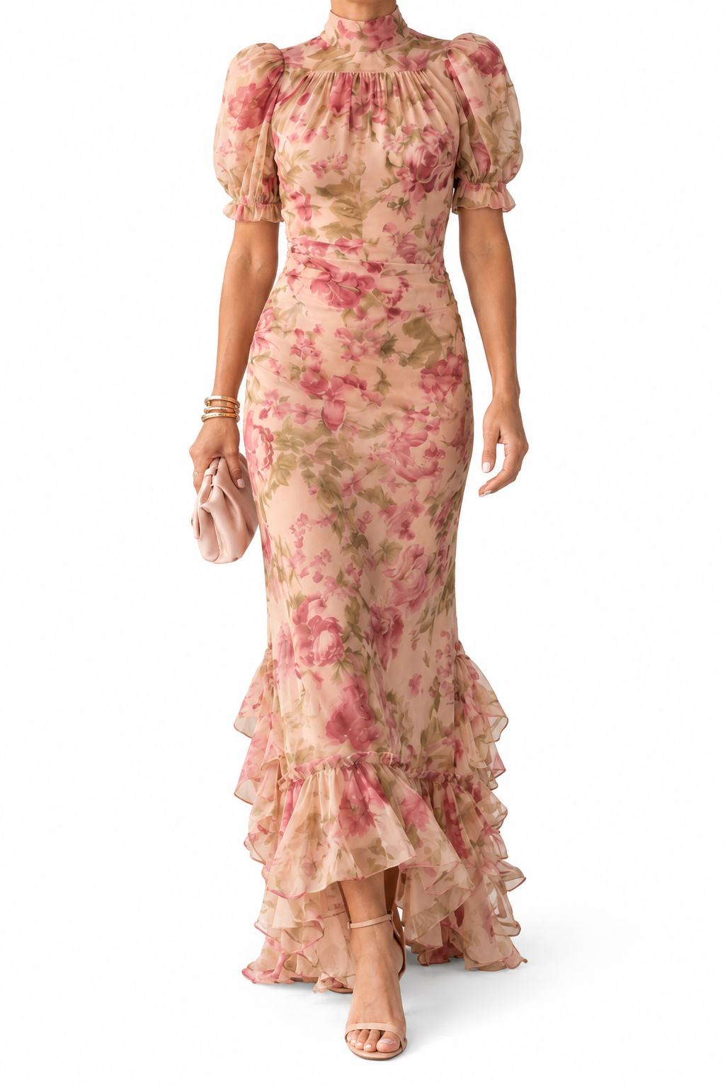 ROSARIO | Vestido Largo Floral de Chifón