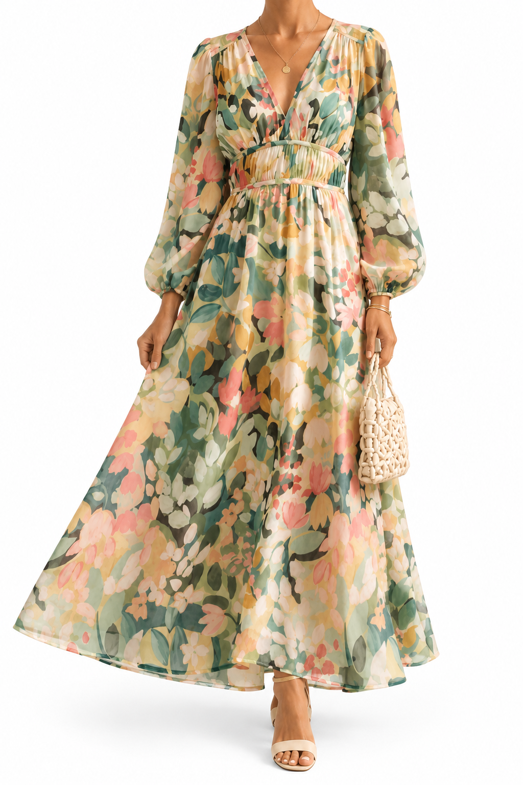 CELINE | Vestido Femenino con Motivo Floral