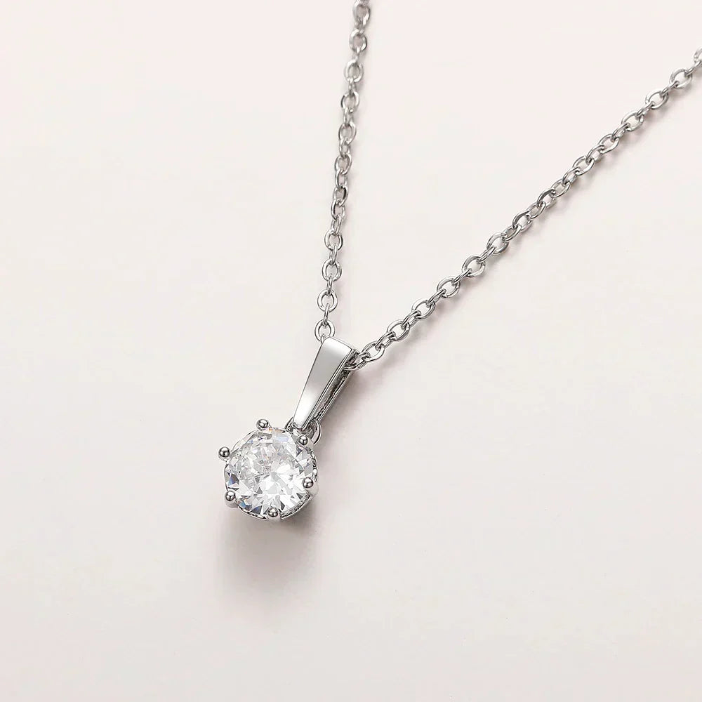 Collier Pendentif Classique en Zirconium