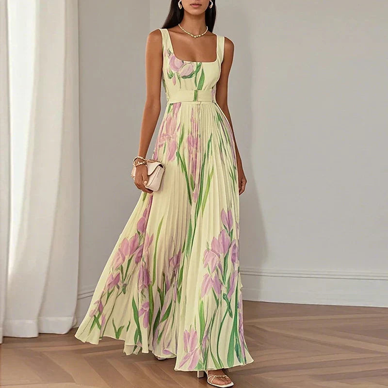 ORIAH | Vestido Maxi Floral de Corte Evasé