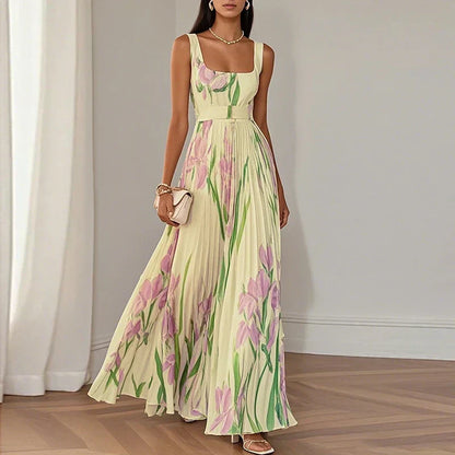 ORIAH | Vestido Maxi Floral de Corte Evasé
