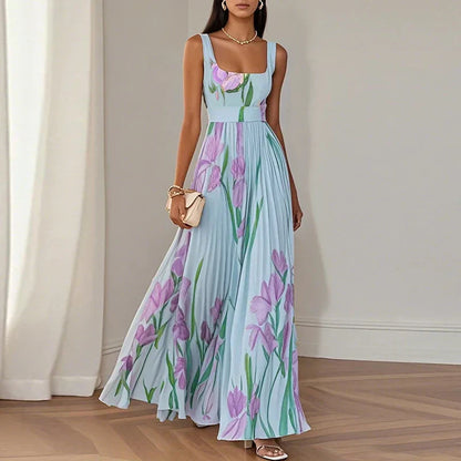 ORIAH | Vestido Maxi Floral de Corte Evasé