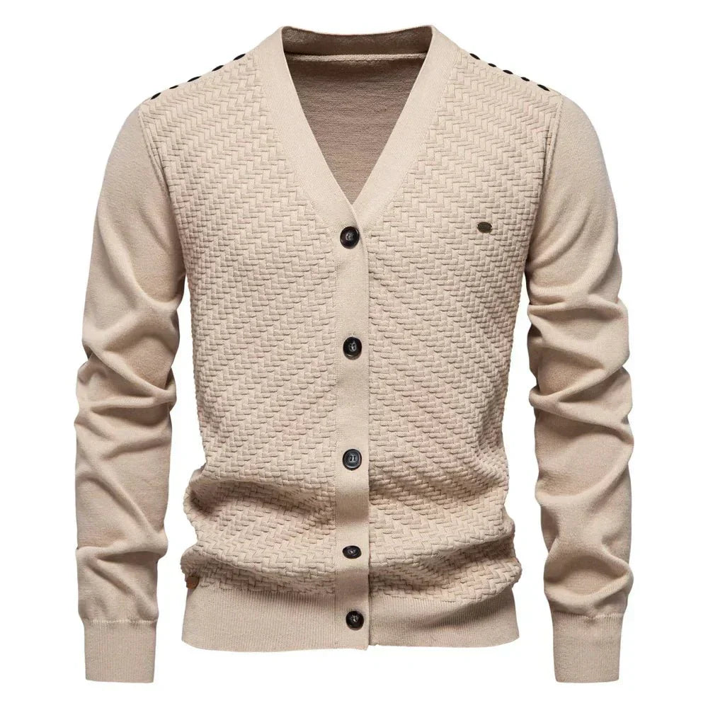 RIBETE | Cárdigan cálido para hombre con cuello en V