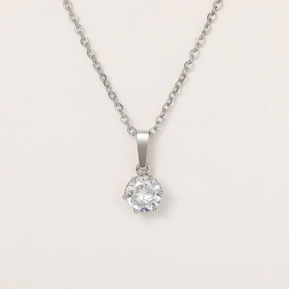 Collier Pendentif Classique en Zirconium