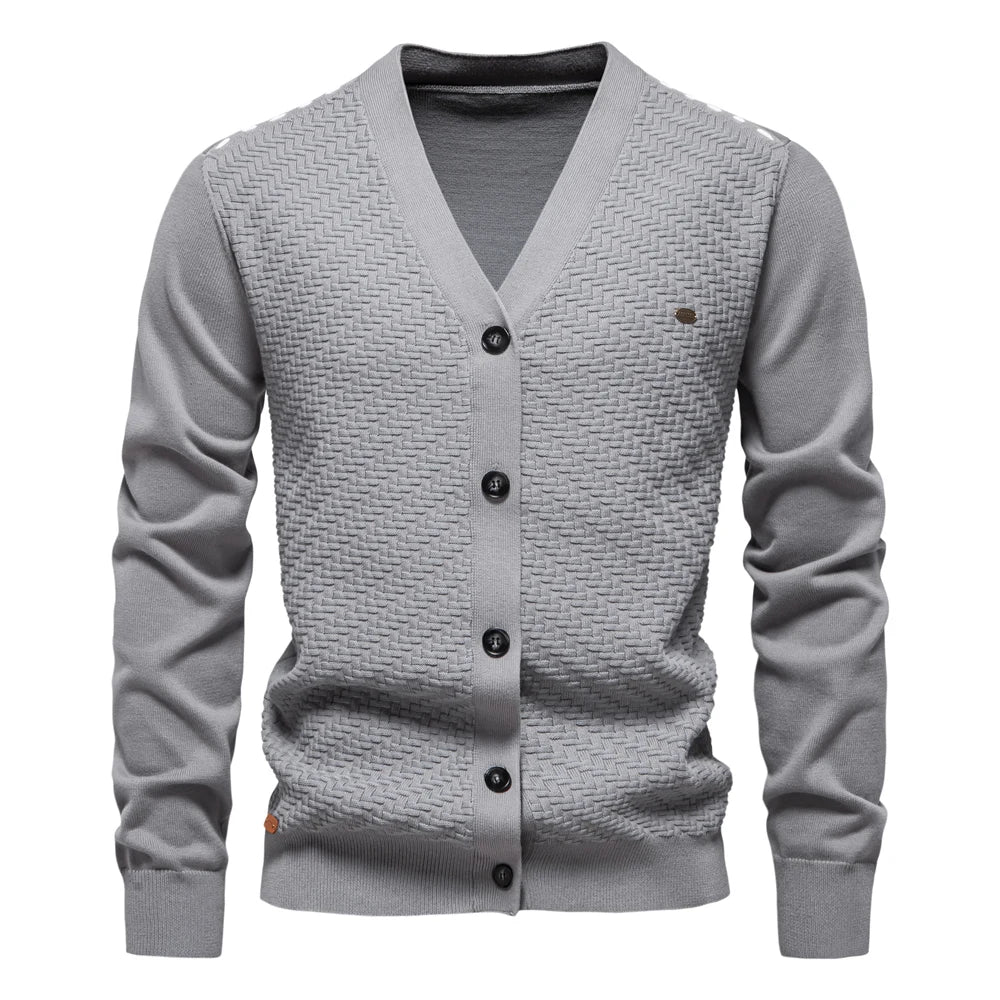RIBETE | Cárdigan cálido para hombre con cuello en V