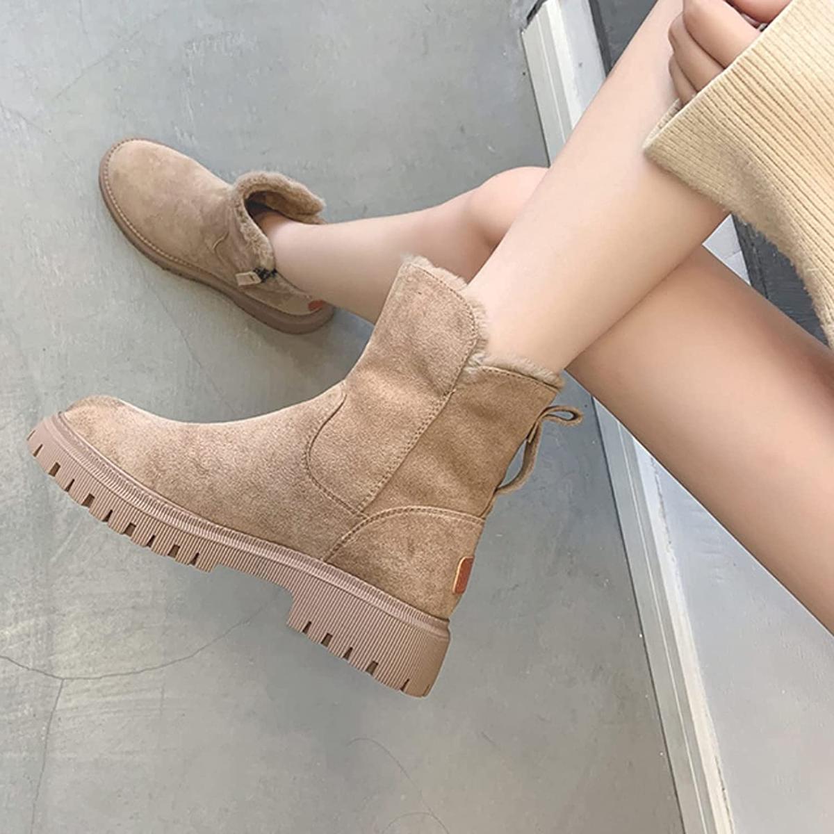 NOA | Botas de invierno forradas antideslizantes - Naranja claro