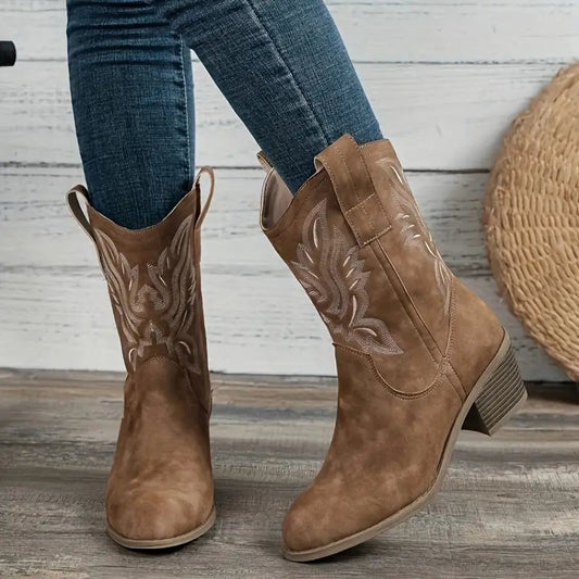 VALERIA | Botas camperas con tacón - Camel