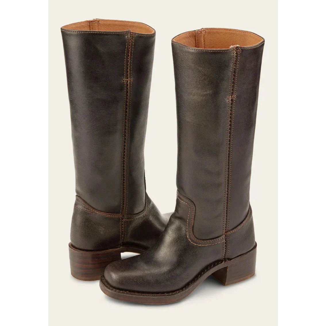 MONTANA | Botas altas de piel estilo ecuestre - Marrón oscuro