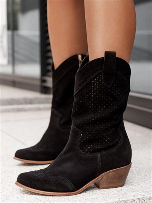CAROLINA | Botas camperas con tacón - Negro