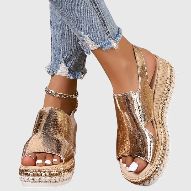 VERONICA | Sandalias ortopédicas (dorado)