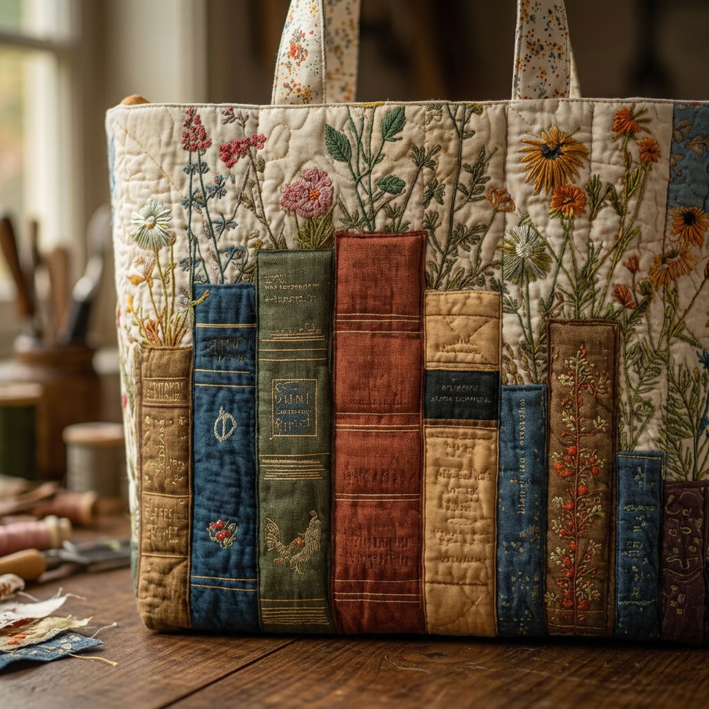 Bolso Libros y Flores