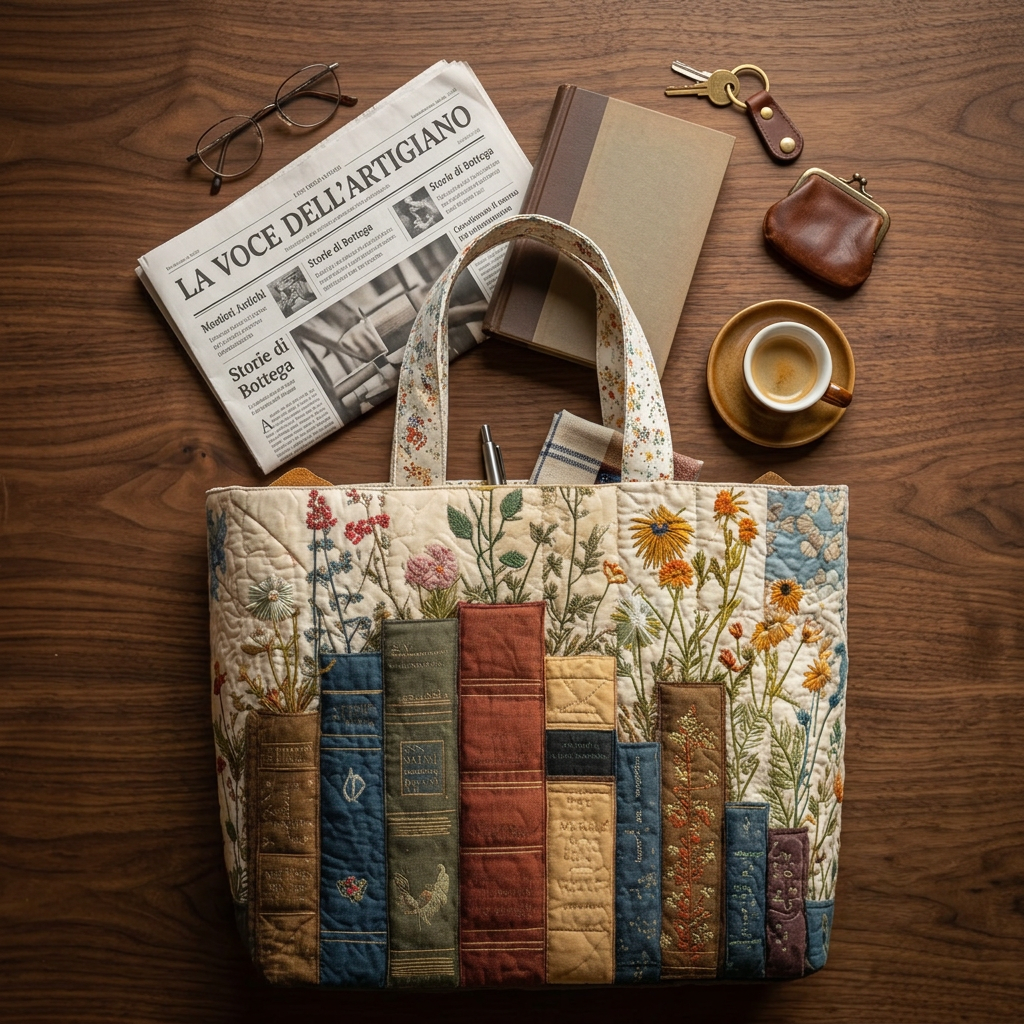 Bolso Libros y Flores