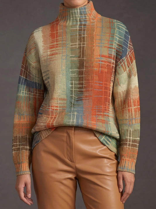 Sorrel - Jersey de Cuello Alto Rayas Otoñales